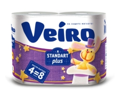 Т/БУМ.VEIRA STANDART PLUS 3c24 (4рул=8)белая 2сл./15 Сыктывкар