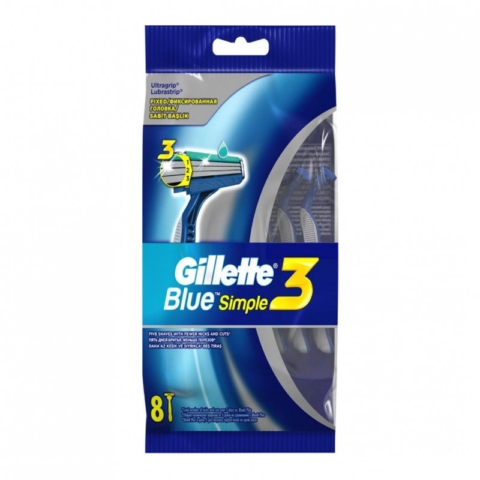BLUE SIMPLE 3 станки однораз.8шт 1556 1444