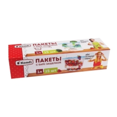 ПАКЕТЫ д/замороз.КОМФИ 15шт 1л M с защ./25(АДМ) ГП 8447/2302 108