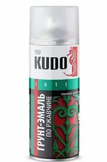 KUDO ГРУНТ-ЭМАЛЬ по ржав.черная RAL9005 510мл KU-319005