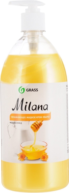 GRASS»Milana» ж/крем-мыло МОЛОКО И МЕД 1л с дозатором /6(МК) 126101
