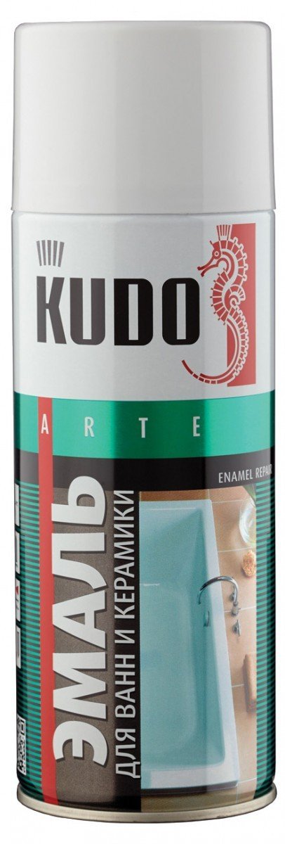 ЭМАЛЬ аэроз.»KUDO»белая д/ванн 520мл KU-1301